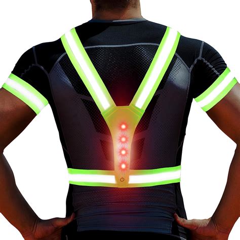 Led Reflective Running Vest With 2 Reflective Armbands 3 Lighting