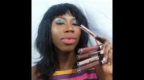 NYX Lip Lingerie Liquid Lipstick Lip Swatches On Dark Skin YouTube