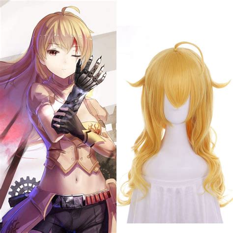 Rwby Yang Xiao Long Cosplay Long Curly Golden Hair Silly Hair Anime