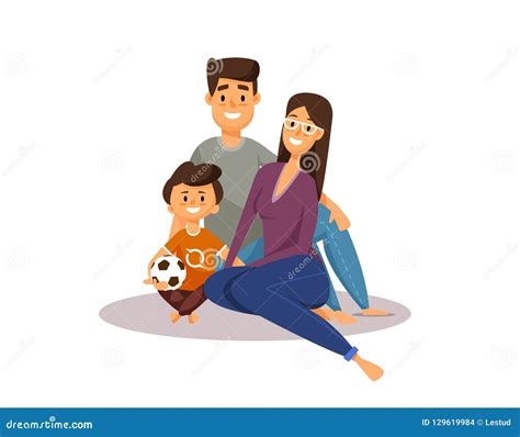 Familia Feliz Padre Madre E Hijo Ilustración Del Vector Ilustración