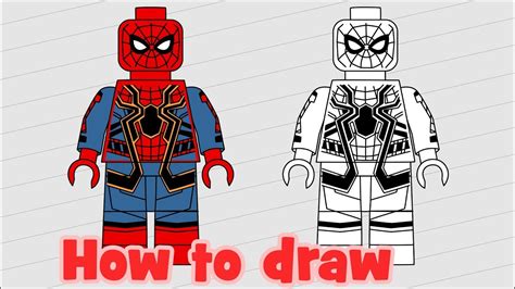 How To Draw Lego Spider Man From Marvels Avengers Youtube