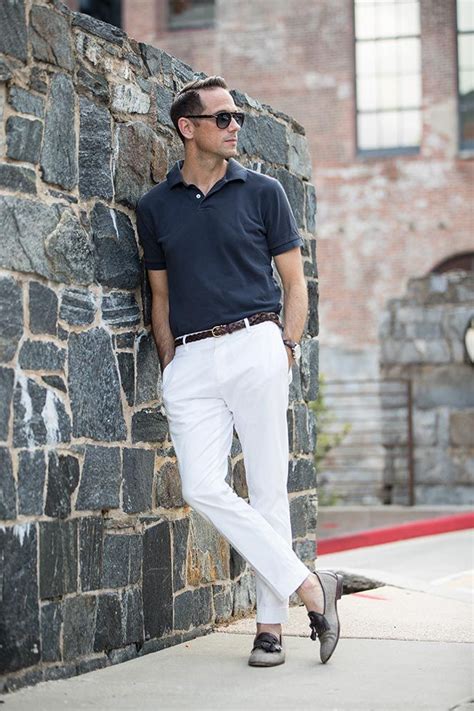 Summer Simply Polo Shirt And Chinos White Polo Shirt Outfit Polo
