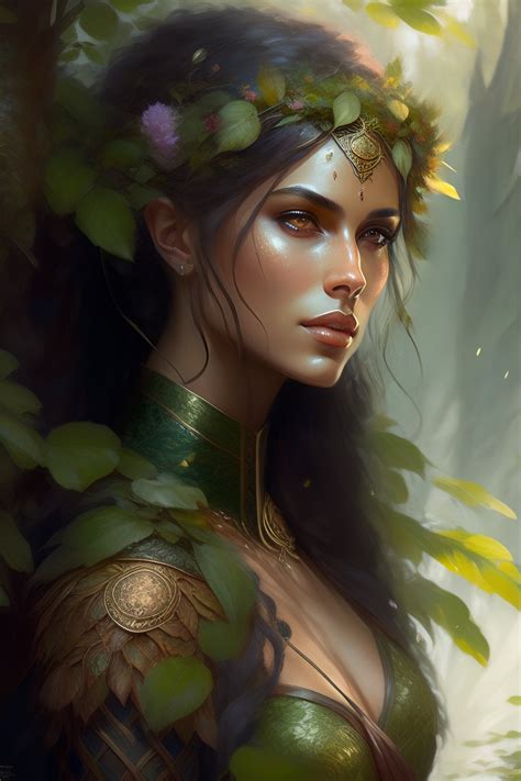 Lexica Martial Artist Dryad Woman Made Of Plants Bark For Skin Fantasy Character Portrait