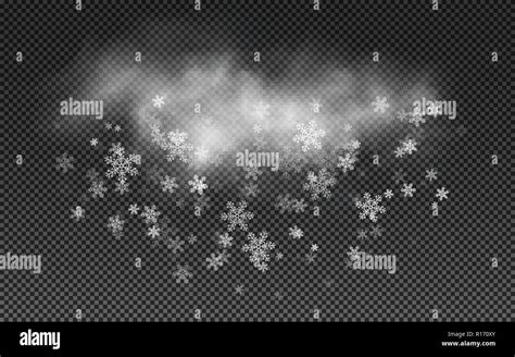 Realistic Cloud With Snowflakes Falling Christmas Snow On A