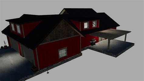 Emr Farmhouse Retexture In Red V20 Fs19 Farming Simulator 19 Mod
