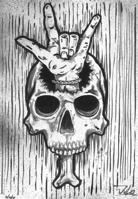 Rock Skull Dessin Par Julio Cesar Artmajeur