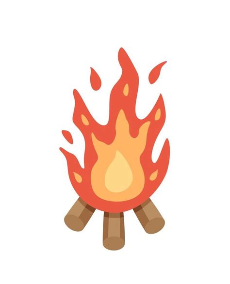 Bonfire Vector Doodle Illustration Bonfire Icon Is A Fire On Firewood