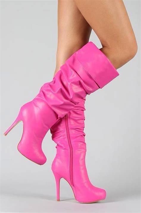 Pin By Erin Erisman On Lady Shoes Pink Boots Heels Pink Shoes