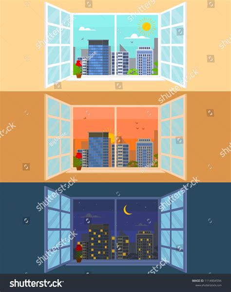 Different Times Day Set Concept Card Stock Vector Royalty Free 1114904594