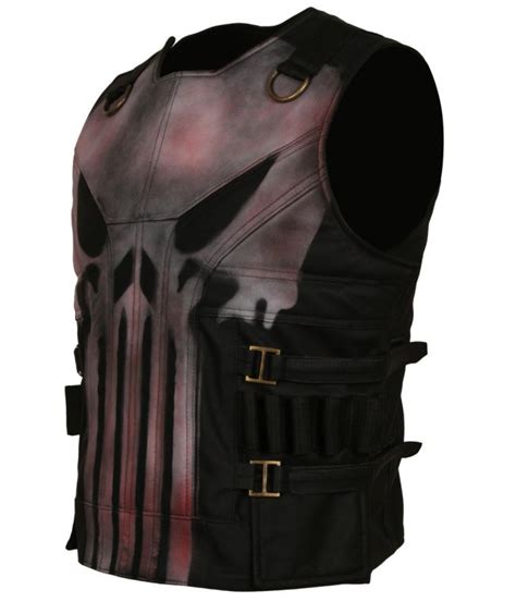 Punisher Season 2 Leather Vest Jon Bernthal Skull Leather Vest