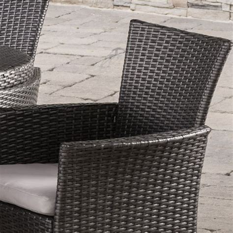 Outdoor 7 Piece Oval Wicker Patio Dining Set With Cushions