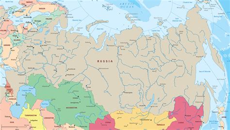 Russia Map Europe Asia Border