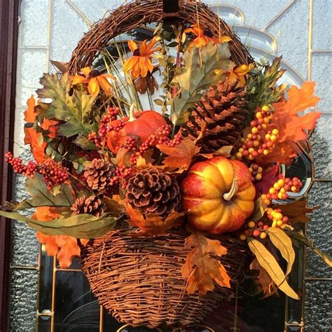 Autumn Thanksgiving Basket Thanksgiving Wreaths Fall Thanksgiving
