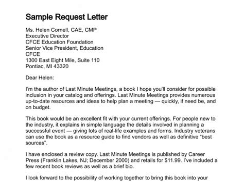 sample request letters writing letters formats