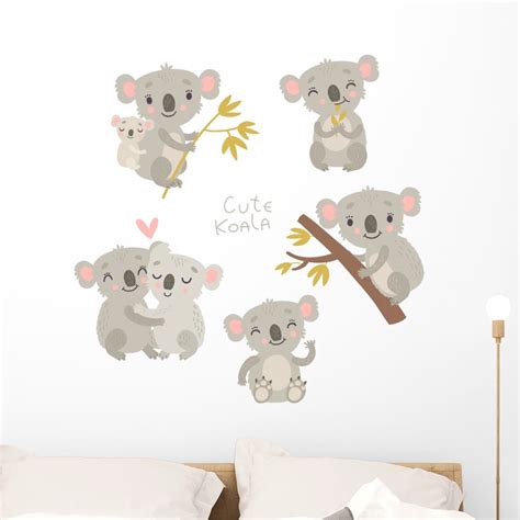 Adorable Koalas Wall Decal Sticker Set Wallmonkeys Peel And Stick