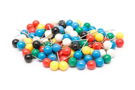 Colored Push Pins Isolated Stock Image Image Of Needle 36756159