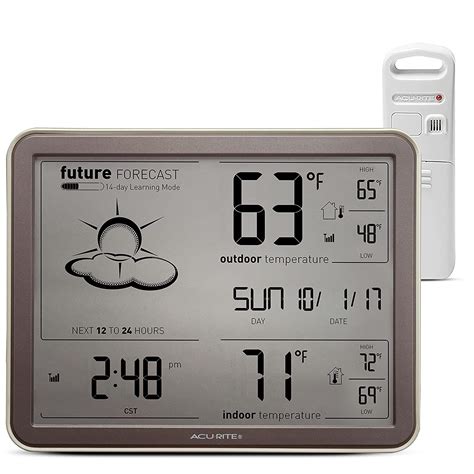 Acurite 75077 Wireless Weather Forecaster With Remote Sensor And Atomic