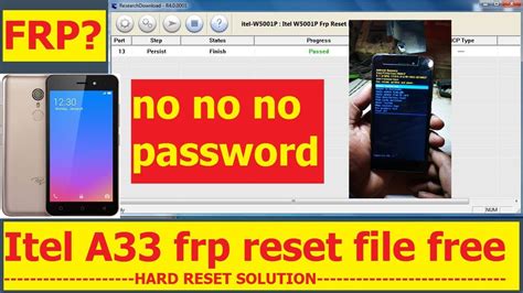 Itel A33 W5001 FRP RESET 4MB FILE WITHOUT PASSWORD HARD RESET YouTube