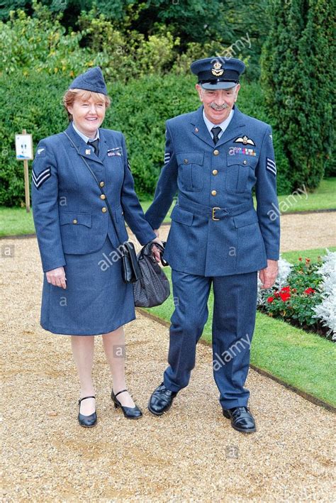 Man And Woman In Wwii Raf Sergeant Corporals Uniform At A 1940s