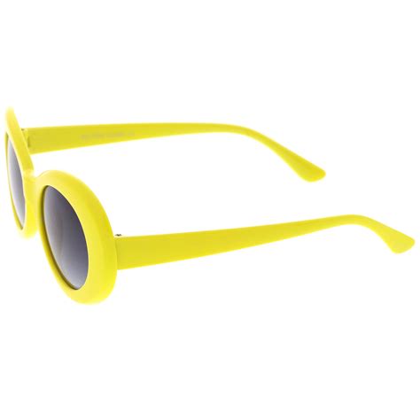 Retro Colorful Oval Sunglasses Tapered Arms Neutral Colored Gradient L Sunglassla