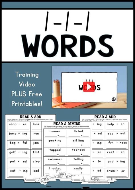 1 1 1 Words Printable Pack And Video In 2022 Phonics Programs