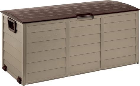 Outdoor Garden Plastic Storage Lockable Utility Tool Chest Cushion Shed