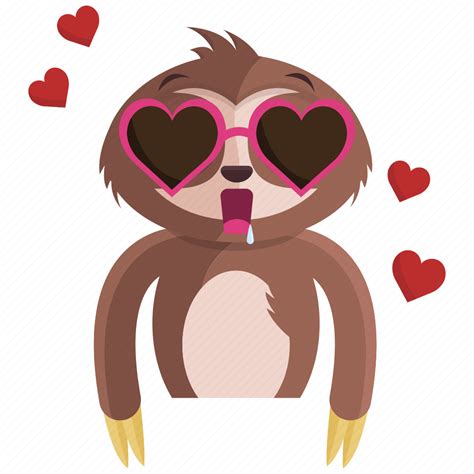 Emoji Emoticon Glasses Love Sloth Smiley Sticker Icon Download