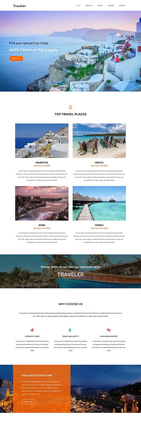 Traveler Travel Agency Wordpress Theme Templatetoaster