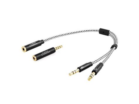 Headset Splitter Cable 35mm Female To 2 Dual 35mm Male Audio Y Splitter