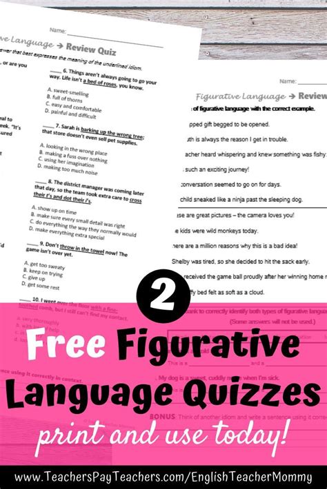 Figurative language uses words or expressions to convey a meaning that is different from the literal interpretation. Figurative Language Practice Quizzes - Distance Learning ...