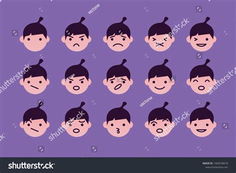 Set Cute Girl Emoji Collections Girl Stock Vector Royalty Free