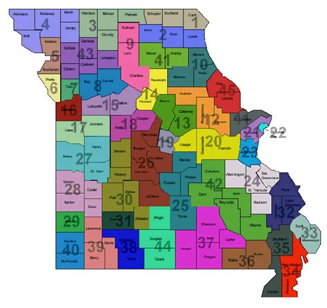 Missouri County Map Region County Map Regional City