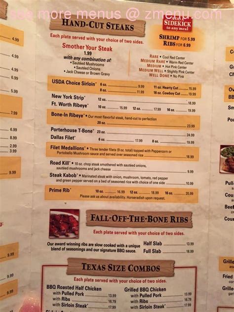 Online Menu Of Texas Roadhouse Restaurant Quincy Illinois 62305 Zmenu