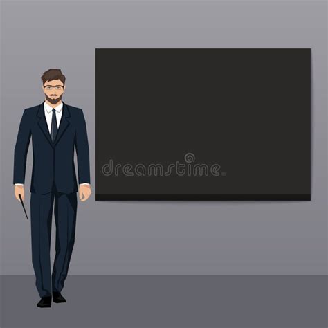 Young Man Points To Empty Board Stock Illustrations 11 Young Man