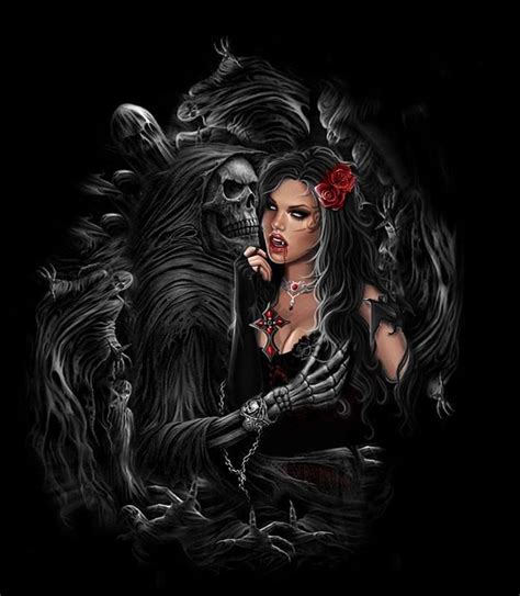 Pin By Beruška Olíí On Skull Crazy Dark Fantasy Art Dark Gothic Art Vampire Art