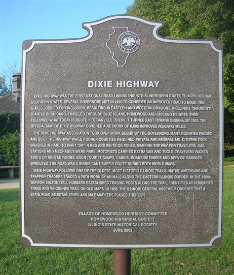 Illinois Historic Marker Dixie Highway