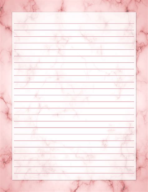 Free Printable Pink Marble Stationery In  And Pdf Formats The