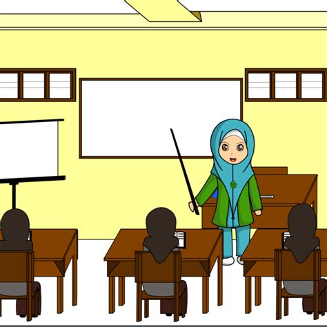 Karikatur Guru Sedang Mengajar