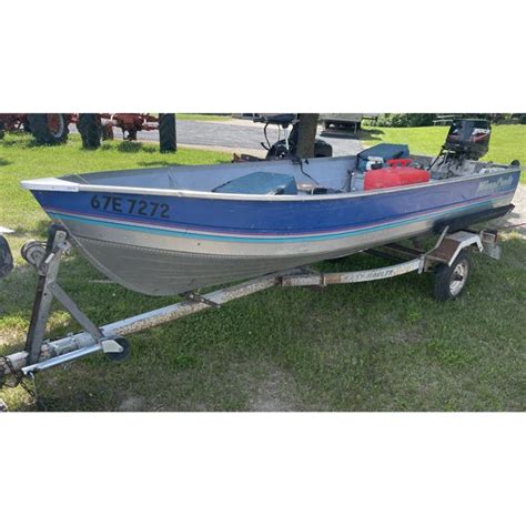 14 Ft Alum Fishing Boat W Mercury 30 Hp Motor And Trailer And Cover