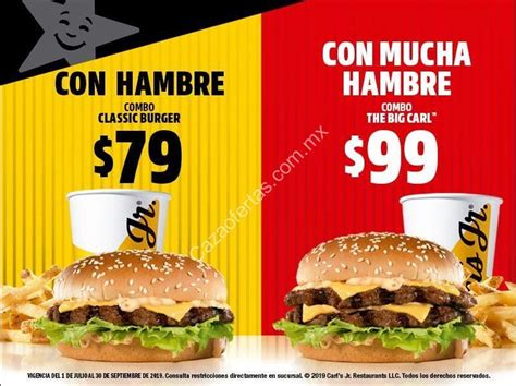 Promoción Carls Jr Combo Classic Burger A 79 Y Combo The Big Carl A