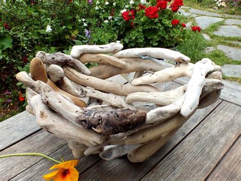 Driftwood Basket Bowl Rustic Planter Bb1624 By Innergarden On Etsy