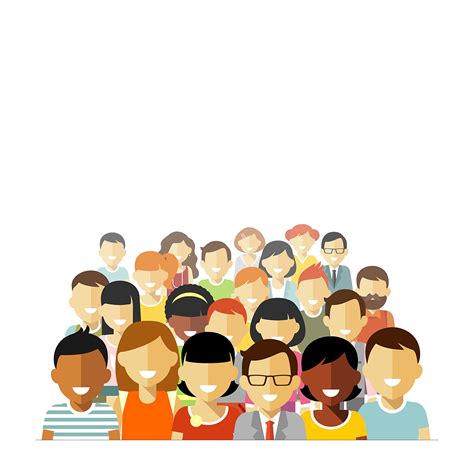 Download Group People Of Illustration Flattened Community Sea Clipart ...