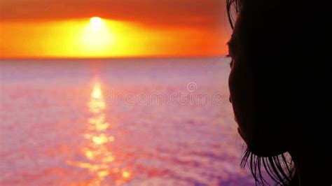 mysterious silhouette girl at beach during sunset stock video footage video of coast leisure