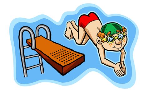 Google image image by tauro. Vector illustration of a happy kid diving off a diving ...