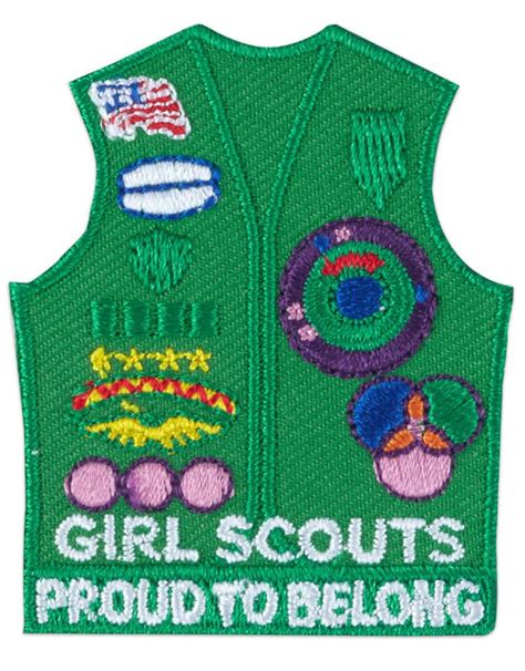 Girl Scouts Of The Usa Junior Vest With Insignia Iron On Fun Patch
