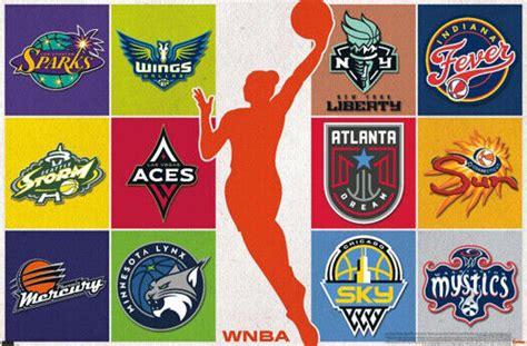 Official Wnba Logos All 12 Teams 2021 Womens Basketball Universe Wall