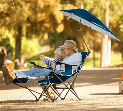 Sport Brella Reclining Camping Chair With Attached Umbrella