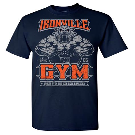 Ironville Gym Shredded Tiger Bodybuilding T Shirt Ironville Clothing