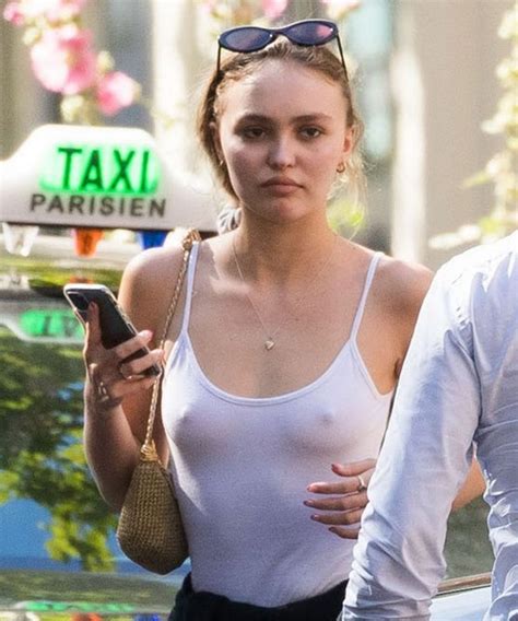 Lily Rose Depp Hard Nipples While Out In Paris Celebrityslips