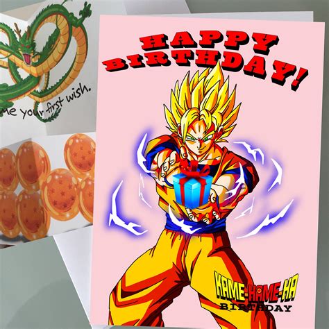 Dragon Ball Z Goku Birthday Card Funny Birthday Card Cool Etsy